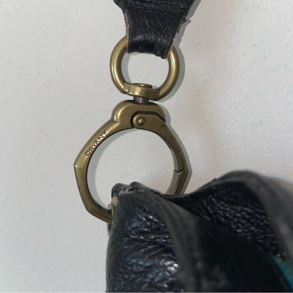 Vintage Oryany Designer Crescent Shoulder Bag black pebbled calfskin leather - Picture 7 of 11